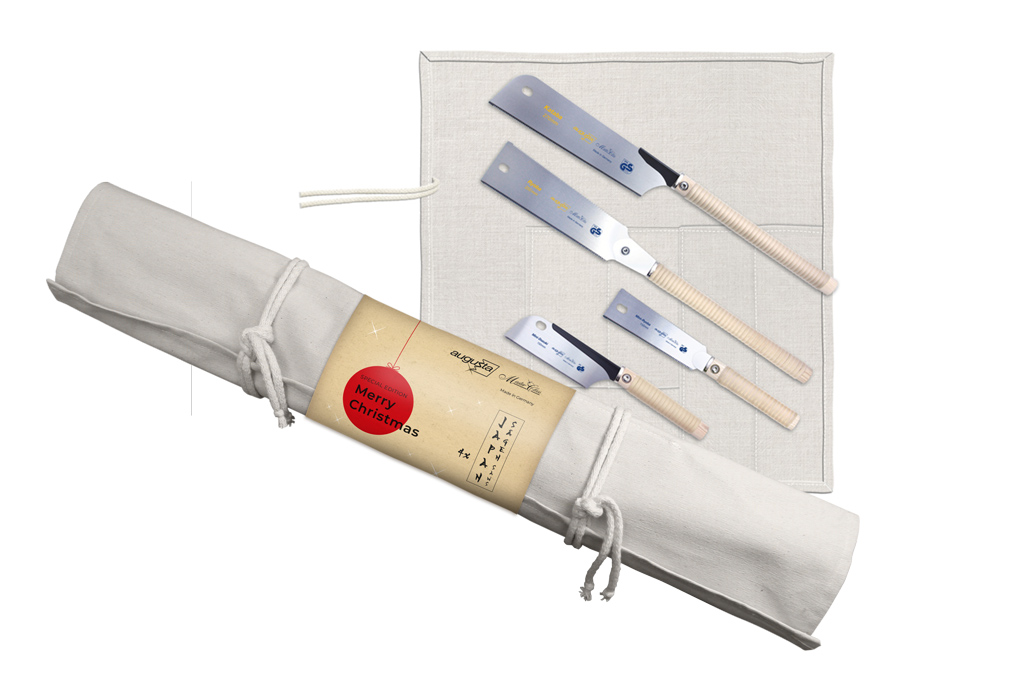 Augusta Heckenrose Japansägen Set im Rolletui Geschenkidee